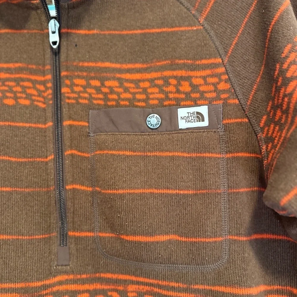 North Face Men’s Medium Gordon Lyons Shacket Jacket Aztec Geo Print Orange Brown